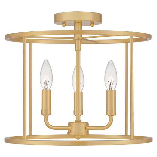 Abner 14-Inch Semi-Flush Mount in Aged Brass by Quoizel Lighting