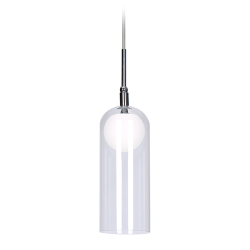 Kuzco Lighting Stylo Chrome LED Mini-Pendant Light with Cylindrical Shade