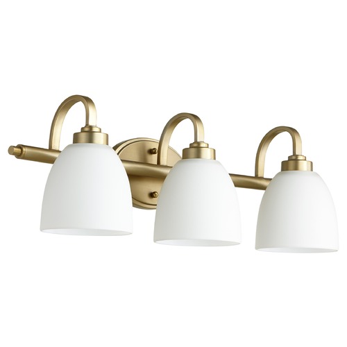 Quorum Lighting Reyes Aged Brass Bathroom Light by Quorum Lighting 5060-3-180