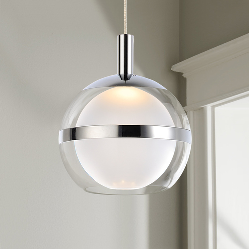 Swank LED Mini Pendant in Polished Chrome by ET2 Lighting