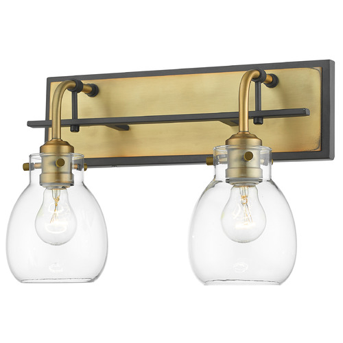 Z-Lite Kraken Matte Black & Olde Brass Sconce