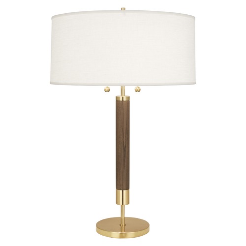 Robert Abbey Lighting Robert Abbey Lighting Dexter Modern Brass / Walnut Table Lamp with Drum Shade 205
