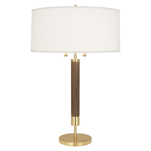 Dexter Modern Brass & Walnut Table Lamp by Robert Abbey