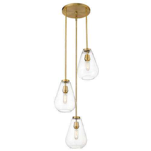 Z-Lite Ayra Olde Brass Multi-Light Pendant by Z-Lite 488P8-3R-OBR