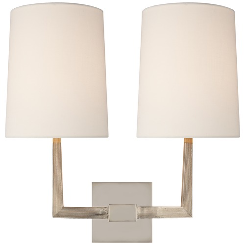 Barbara Barry Ojai Double Sconce in Polished Nickel by Visual Comfort Signature