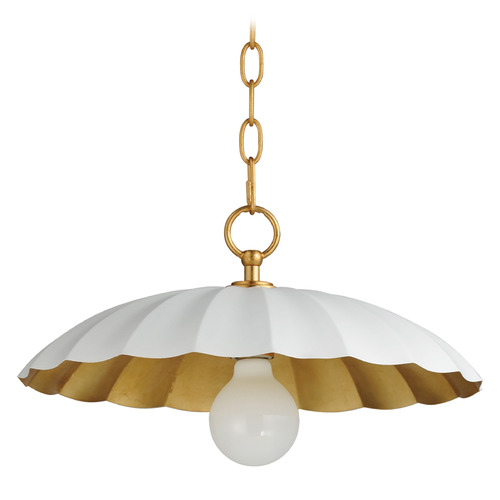 Maxim Lighting Primrose Matte White & Gold Leaf Pendant by Maxim Lighting 18055MWGL