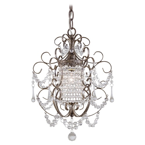 Minka Lavery Single-Light Crystal Mini-Chandelier 3121-333