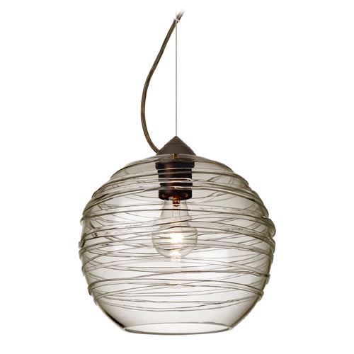 Besa Lighting Wave Bronze Pendant Light with Globe Shade
