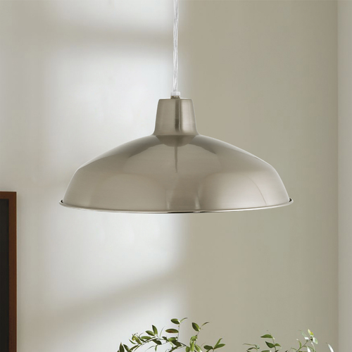 LED Barn Light Pendant in Brushed Nickel by Progress Lighting