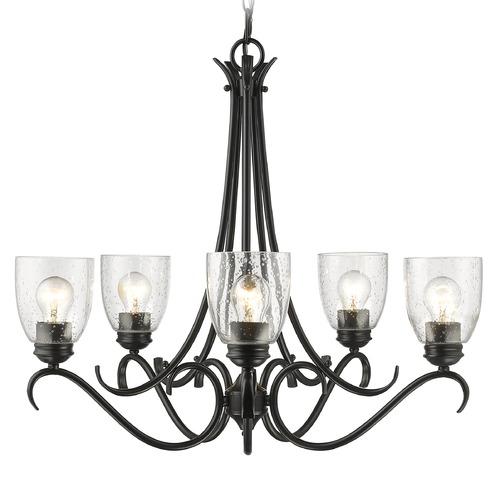 Golden Lighting Parrish Chandelier in Black by Golden Lighting 8001-5 BLK-SD