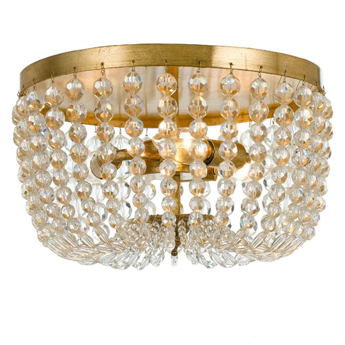 Rylee 12.5-Inch Flush Mount in Antique Gold by Crystorama Lighting