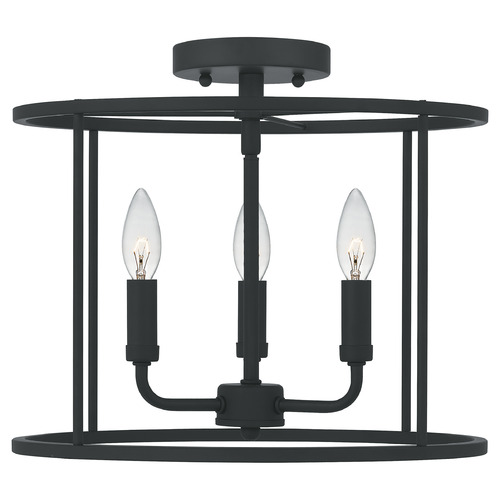 Abner 14-Inch Semi-Flush Mount in Earth Black by Quoizel Lighting