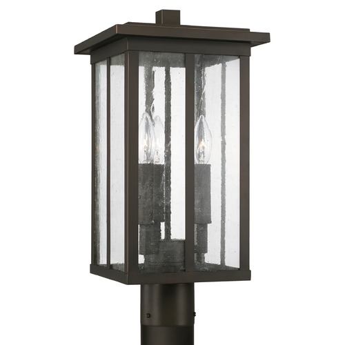 Barrett 18.75-Inch Oiled Bronze Post Light by HomePlace by Capital Lighting