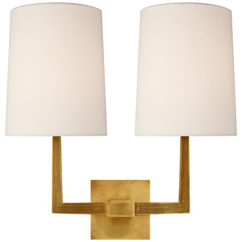 Barbara Barry Ojai Double Sconce in Soft Brass by Visual Comfort Signature