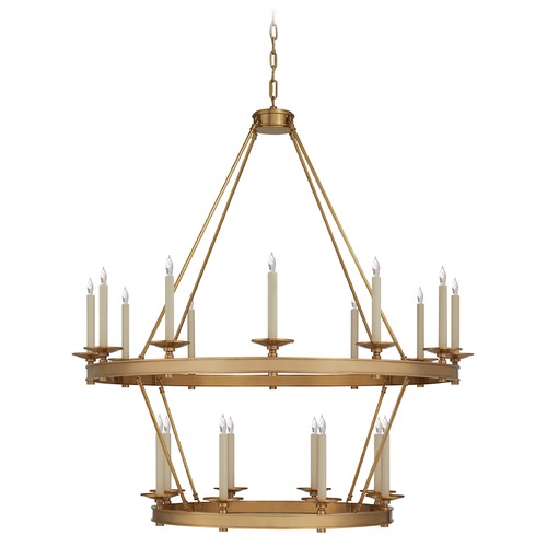 Visual Comfort Signature Collection Chapman & Myers Launceton Large Chandelier in Brass by Visual Comfort Signature CHC1607AB