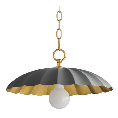 Maxim Lighting Primrose Dark Grey & Gold Leaf Pendant by Maxim Lighting 18055DGGL