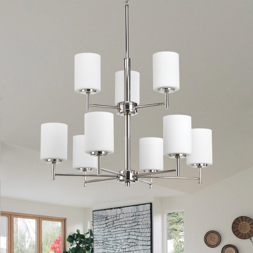 Replay Chandelier in Polished Nickel by Progress Lighting