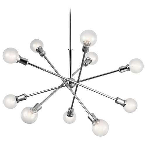Armstrong 47-Inch Wide Adjustable Sputnik Chandelier in Chrome by Kichler Lighting