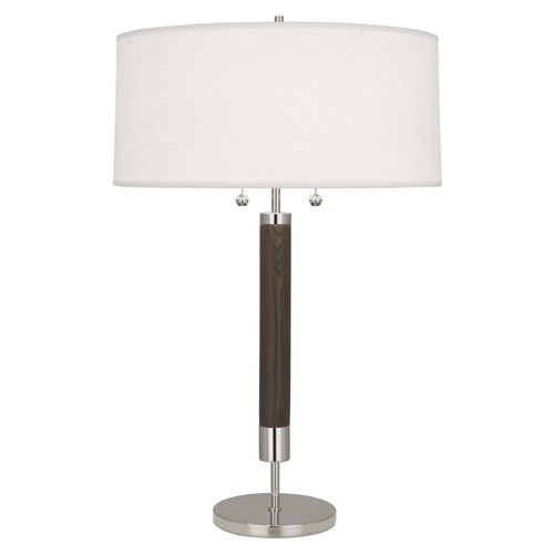 Robert Abbey Lighting Robert Abbey Lighting Dexter Polished Nickel / Dark Walnut Table Lamp with Drum Shade S205