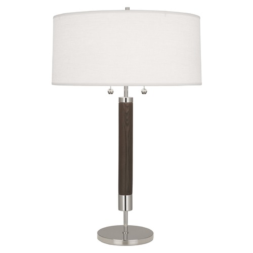 Robert Abbey Lighting Dexter Polished Nickel & Dark Walnut Table Lamp by Robert Abbey S205