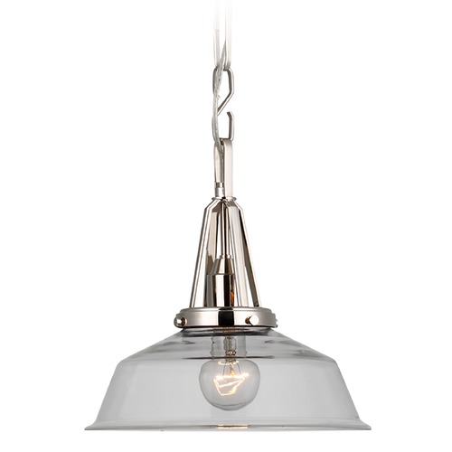 Visual Comfort Signature Collection Chapman & Myers Layton 10-Inch Pendant in Nickel by Visual Comfort Signature CHC5460PNCG
