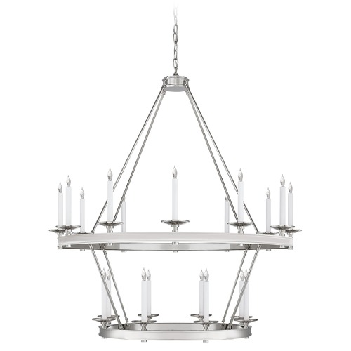 Visual Comfort Signature Collection Chapman & Myers Launceton Large Chandelier in Nickel by Visual Comfort Signature CHC1607PN