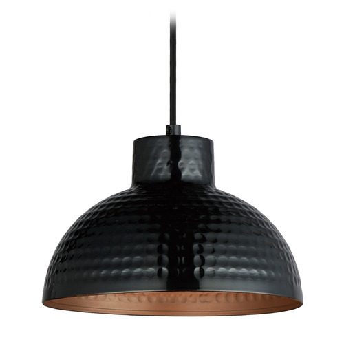 Maxim Lighting Rockport Glossy Black & Antique Copper Mini Pendant by Maxim Lighting 35142BKACP