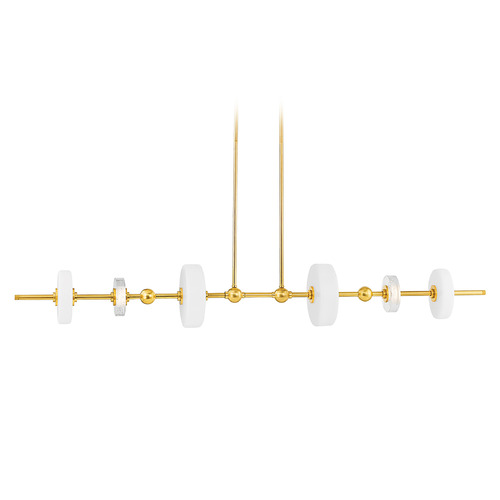 Hudson Valley Lighting Maynard Aged Brass LED Island Light with Drum Shade