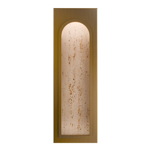 Modern Forms Cadey Beige Travertine / Aged Brass LED Sconce