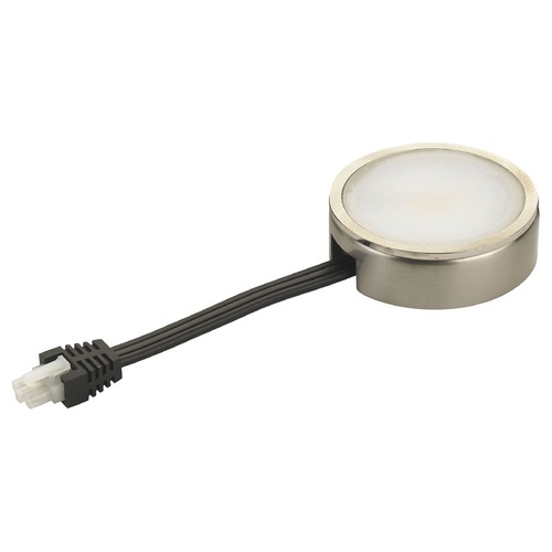 120 Volt Satin Nickel LED Puck Light Recessed / Surface Mount 2700K 260 Lumens