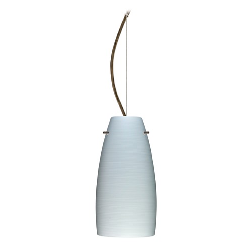 Besa Lighting Tao Bronze LED Mini-Pendant Light with Oblong Shade