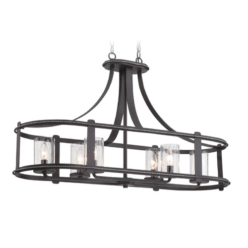 Seeded Glass Island Light Black Designers Fountain Lighting