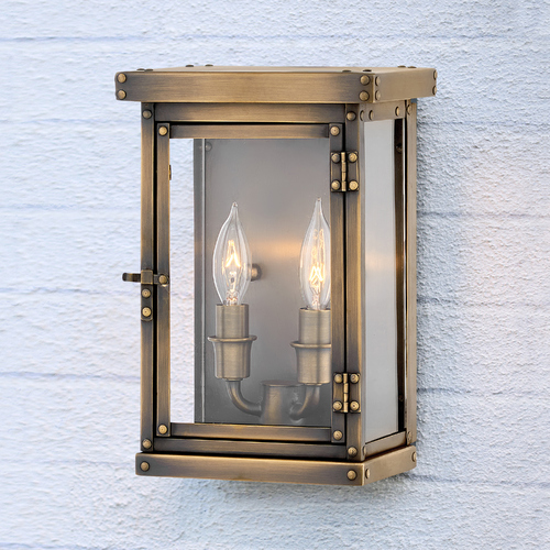 Hinkley Hinkley Hamilton 2-Light 10.5-Inch Dark Antique Brass Outdoor Wall Light 2000DS