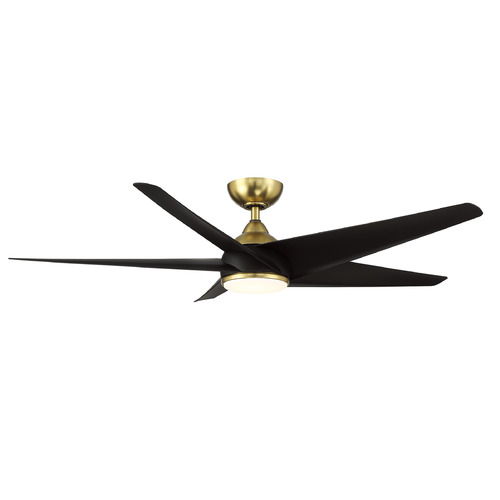 WAC Lighting Viper 60-Inch LED Fan in Soft Brass & Matte Black by WAC Lighting F-071L-SB&MB