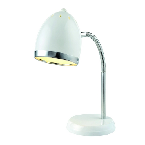 Lite Source Lighting Zachary White & Chrome Desk Lamp by Lite Source Lighting LS-22311WHT