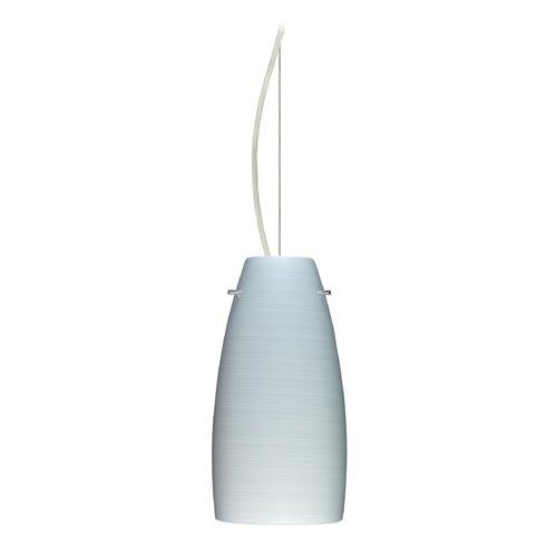 Besa Lighting Tao Satin Nickel LED Mini-Pendant Light with Oblong Shade