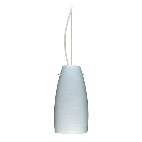 Besa Lighting Besa Lighting Tao Satin Nickel LED Mini-Pendant Light with Oblong Shade 1KX-1512KR-LED-SN