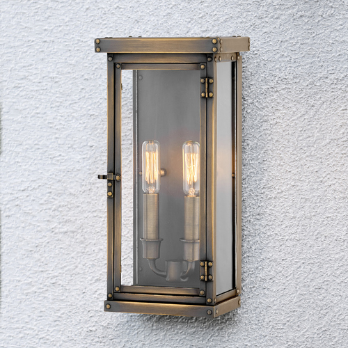 Hamilton 14.25-Inch Dark Antique Brass Outdoor Wall Light by Hinkley Lighting