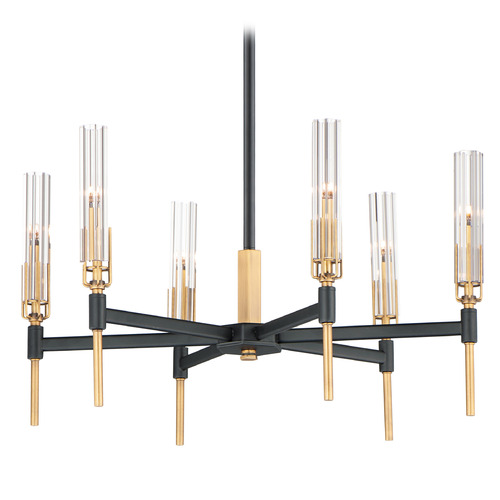 Maxim Lighting Flambeau Black & Antique Brass LED Chandelier
