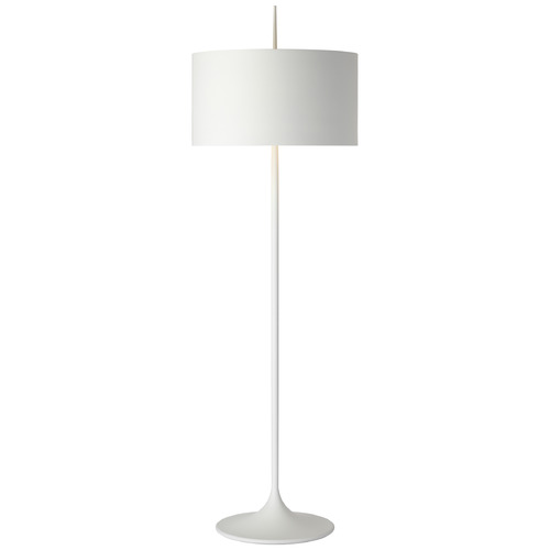 Strie Buffet Lamp in Plaster White with White Paper Shade