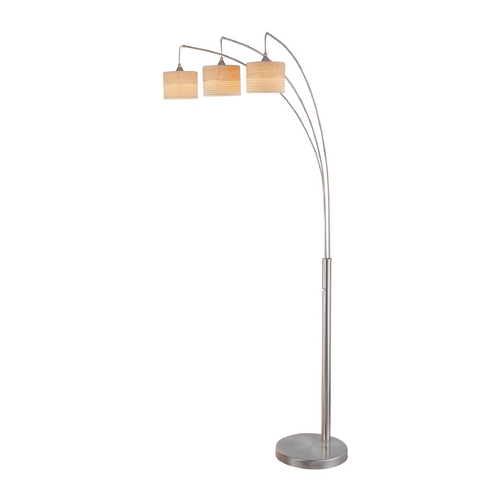 Lite Source Lighting Lite Source Lighting Relaxar Polished Steel Arc Lamp with Drum Shade LS-80753PS