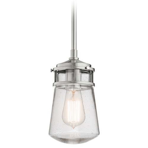 Kichler Lighting Seeded Glass Outdoor Hanging Light Brushed Aluminum by Kichler Lighting 49446BA