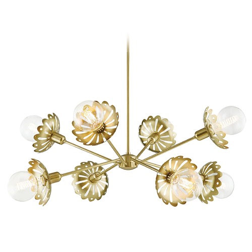 Mitzi by Hudson Valley Alyssa 42-Inch Chandelier in Aged Brass by Mitzi by Hudson Valley H353808-AGB