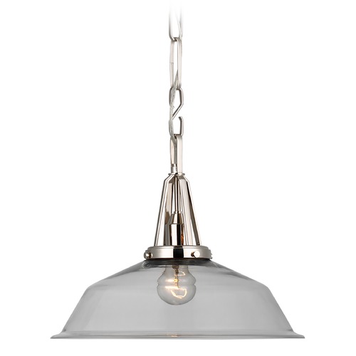 Visual Comfort Signature Collection Chapman & Myers Layton 14-Inch Pendant in Nickel by Visual Comfort Signature CHC5461PNCG