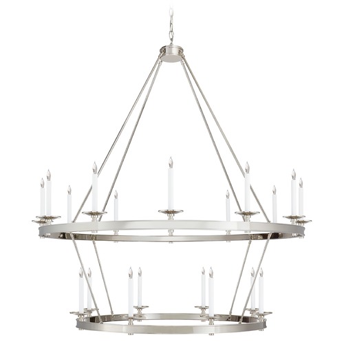 Visual Comfort Signature Collection Chapman & Myers Launceton XL Chandelier in Nickel by Visual Comfort Signature CHC1608PN