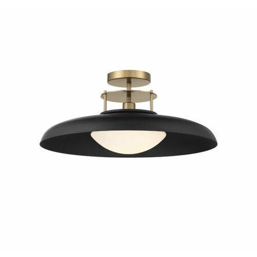 Gavin Semi-Flush Mount in Warm Brass & Matte Black by Savoy House
