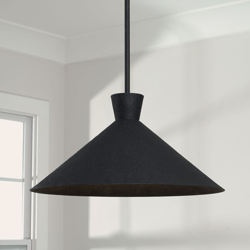 HomePlace by Capital Lighting Paloma 17.75-Inch Pendant in Textured Black by Capital Lighting 350312XK