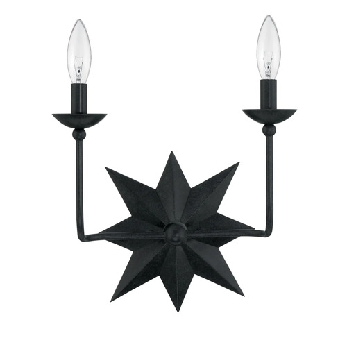 Crystorama Lighting Astro 2-Light Wall Sconce in Black by Crystorama Lighting 9232-BK