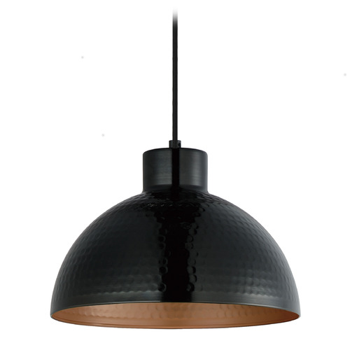 Maxim Lighting Rockport Glossy Black & Antique Copper Pendant by Maxim Lighting 35144BKACP