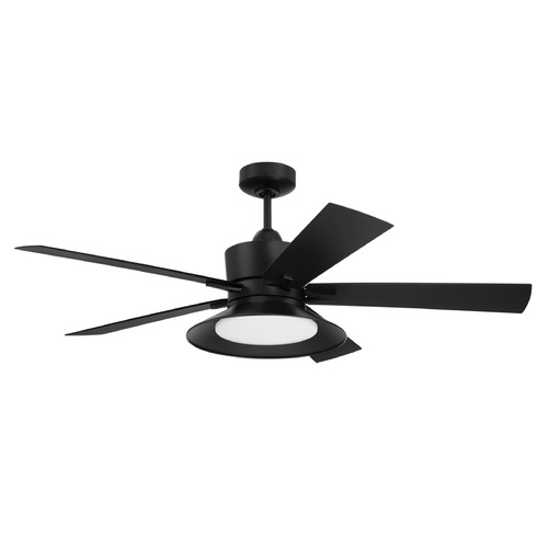 Craftmade Lighting Topper Flat Black LED Ceiling Fan with Light